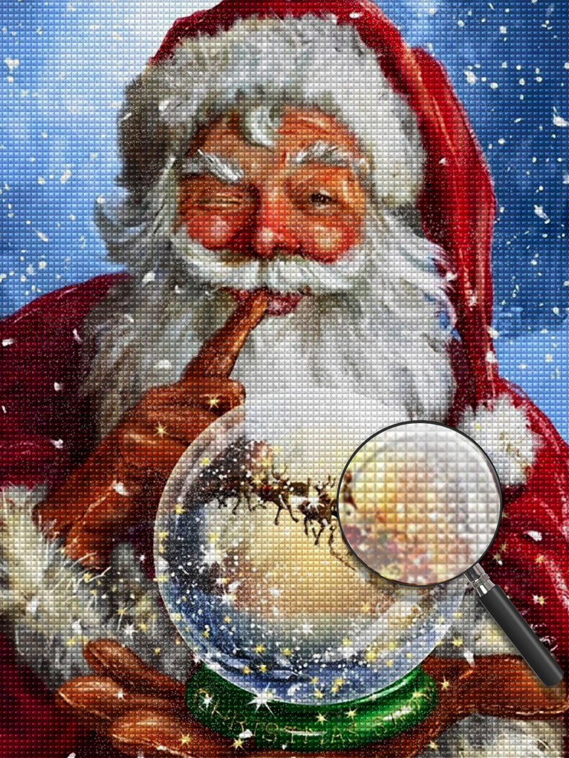 Weihnachtsmann Kristallkugel Diamond Painting