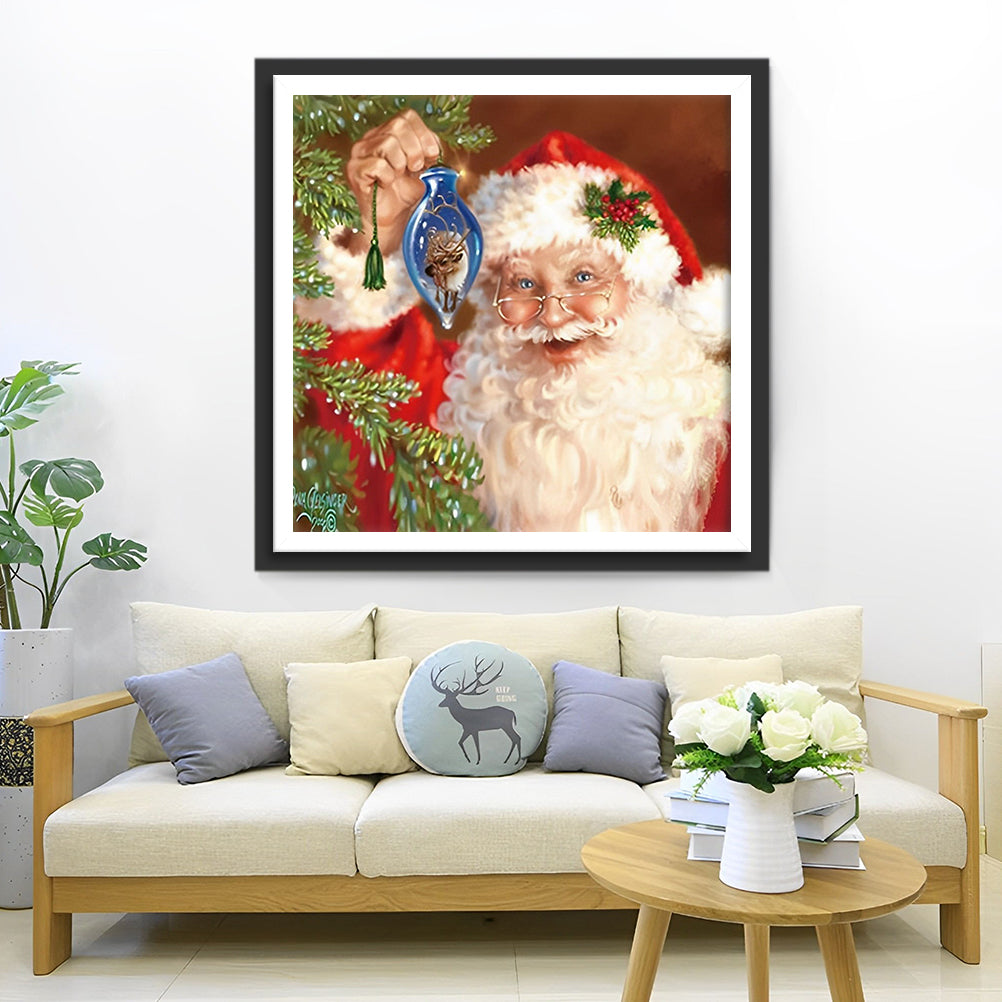 Weihnachtsmann mit Brille Diamond Painting