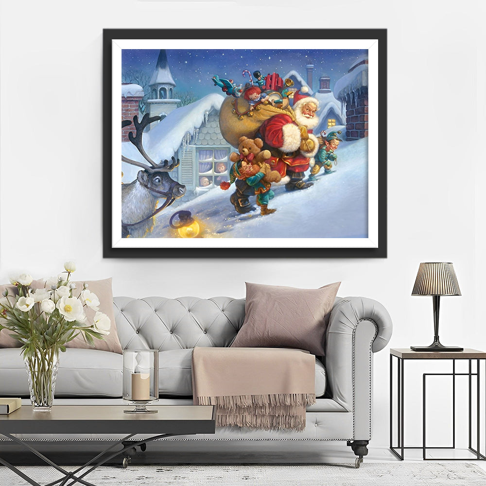 Weihnachtsmann mit Geschenken Diamond Painting