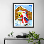 Weihnachtsmann mit Geschenken im Schnee Diamond Painting