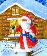 Weihnachtsmann mit Geschenken im Schnee Diamond Painting