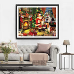 Weihnachtsmann neben dem Kamin Diamond Painting