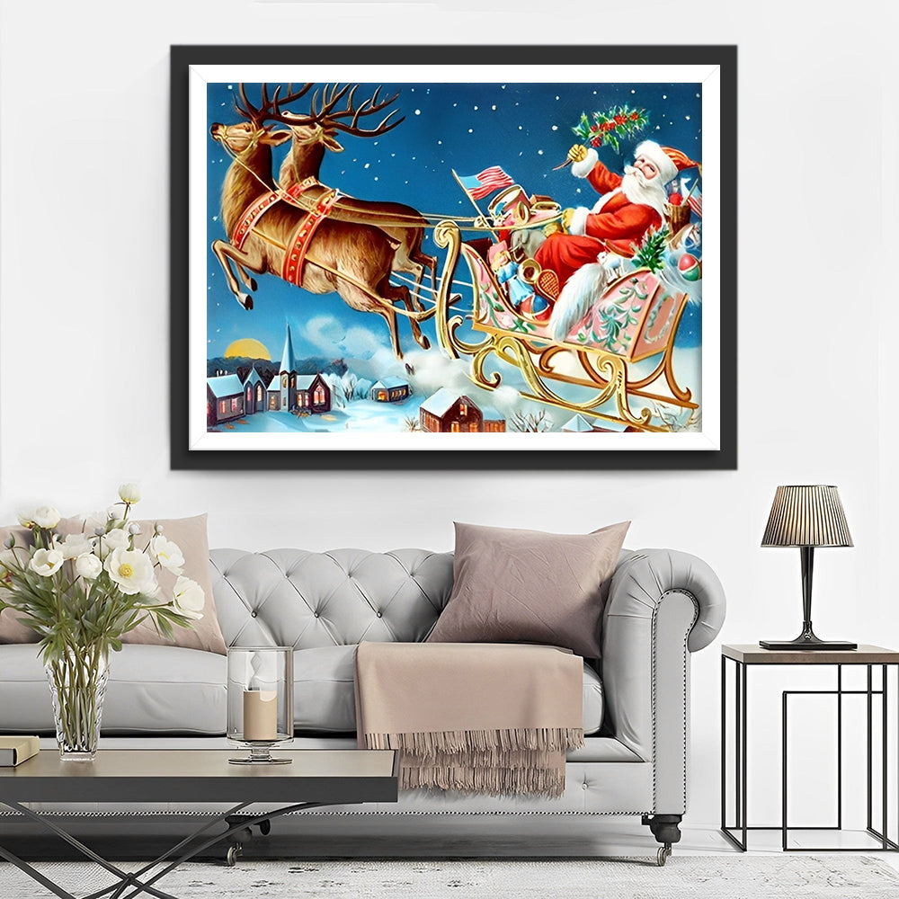 Weihnachtsmann Rentier Diamond Painting