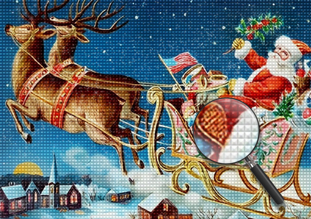 Weihnachtsmann Rentier Diamond Painting