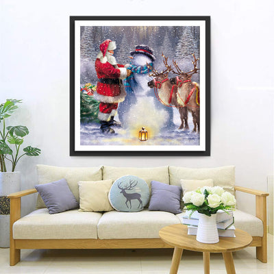 Weihnachtsmann Schneemann Diamond Painting