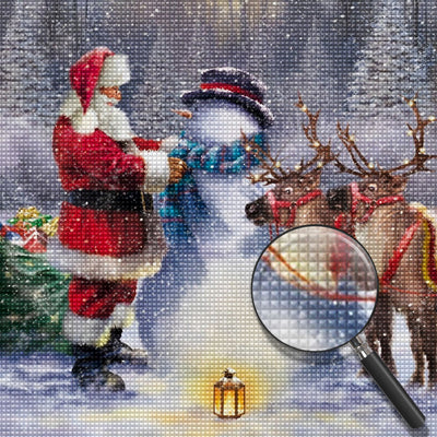 Weihnachtsmann Schneemann Diamond Painting