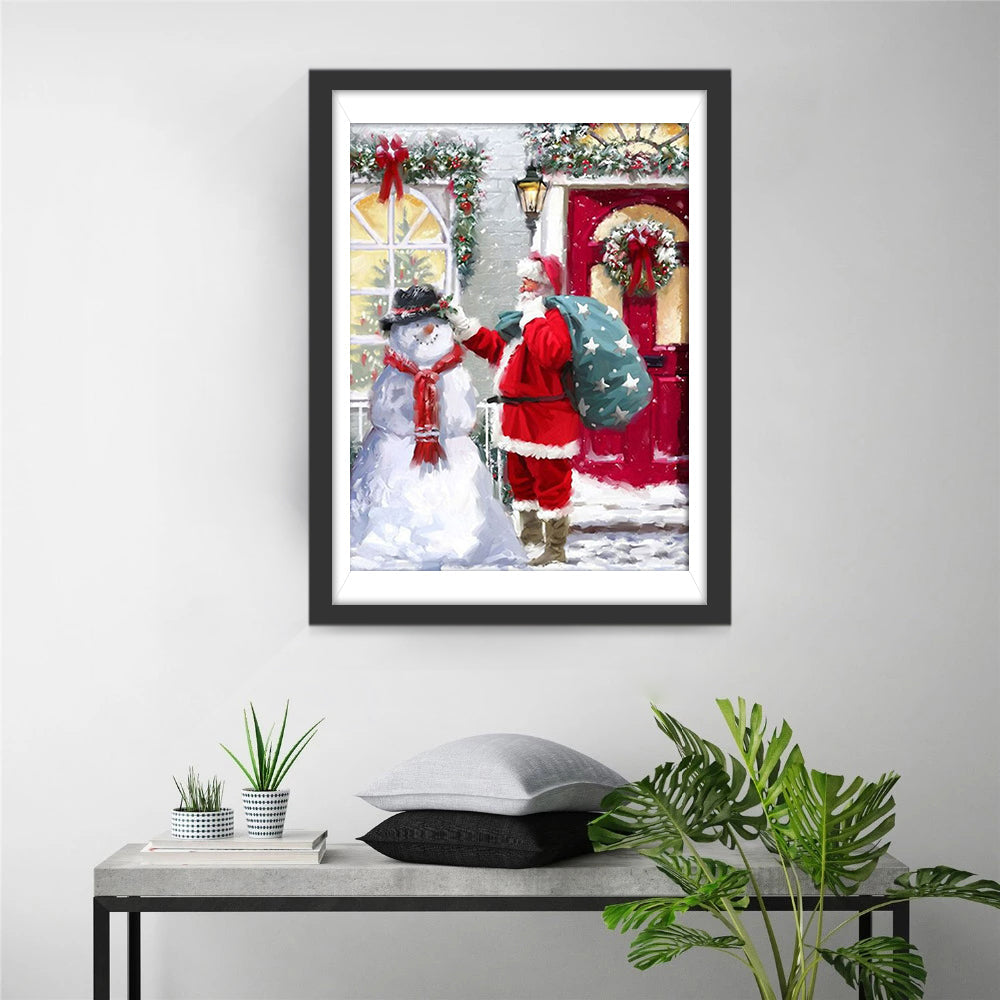 Weihnachtsmann Schneemann Diamond Painting