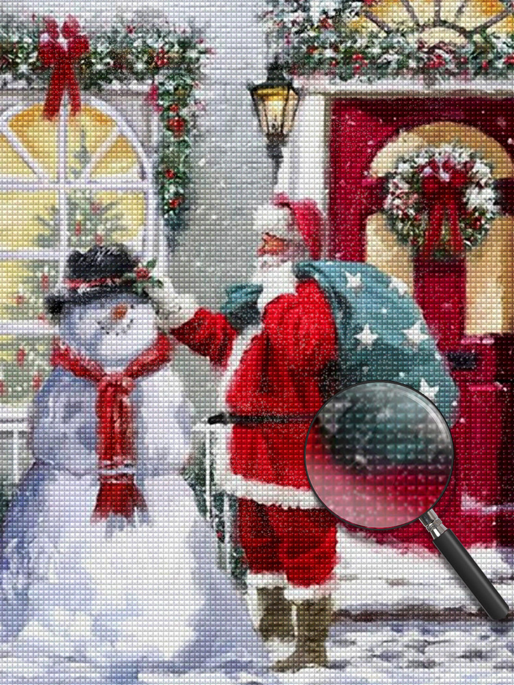 Weihnachtsmann Schneemann Diamond Painting
