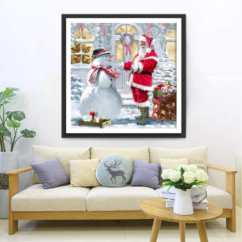 Weihnachtsmann Schneemann Diamond Painting