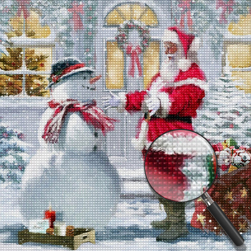 Weihnachtsmann Schneemann Diamond Painting