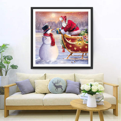 Weihnachtsmann Schneemann Geschenke Diamond Painting