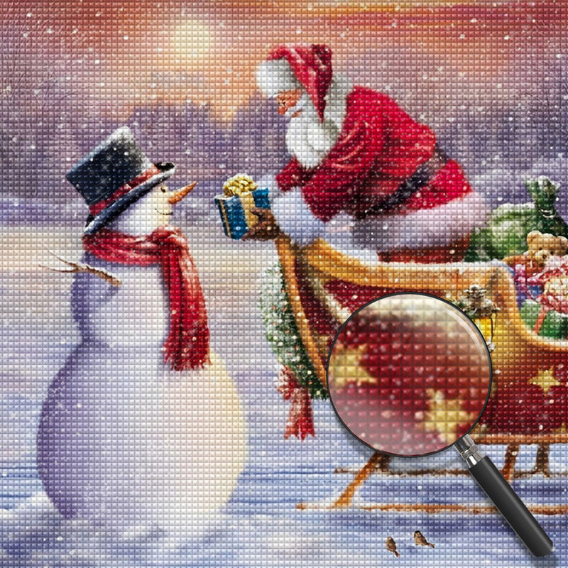 Weihnachtsmann Schneemann Geschenke Diamond Painting