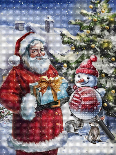 Weihnachtsmann, Schneemann, Weihnachtsbaum Diamond Painting