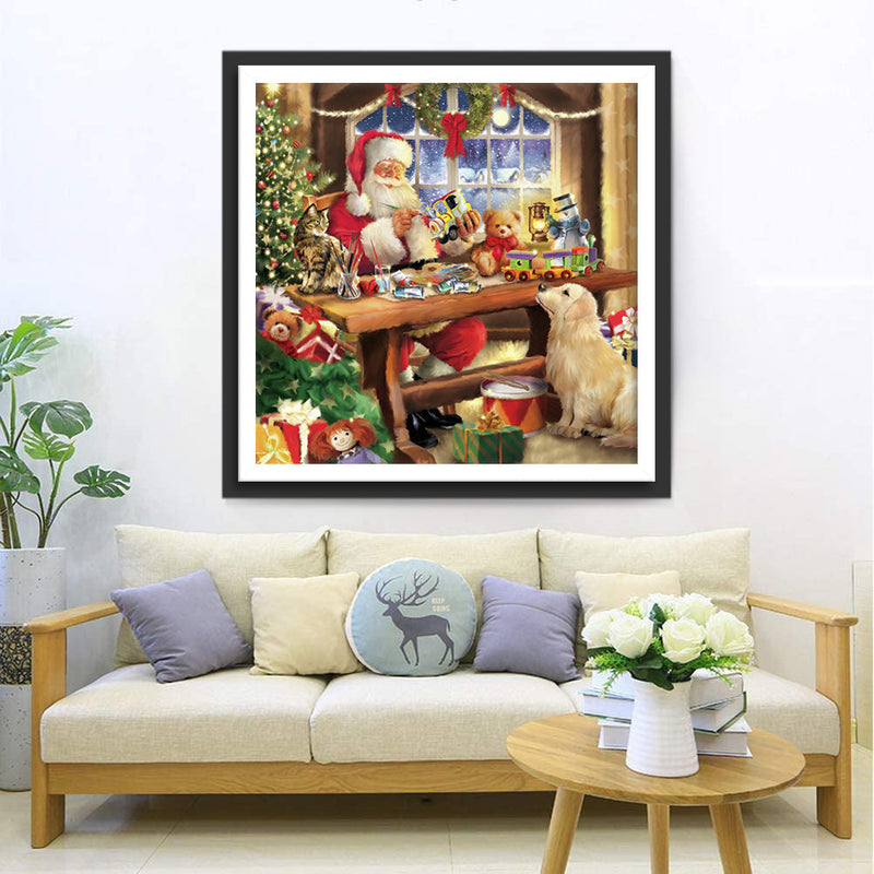 Weihnachtsmann Spielzeuge Hund Diamond Painting