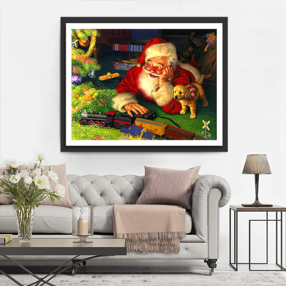 Weihnachtsmann Spielzeugzug Diamond Painting