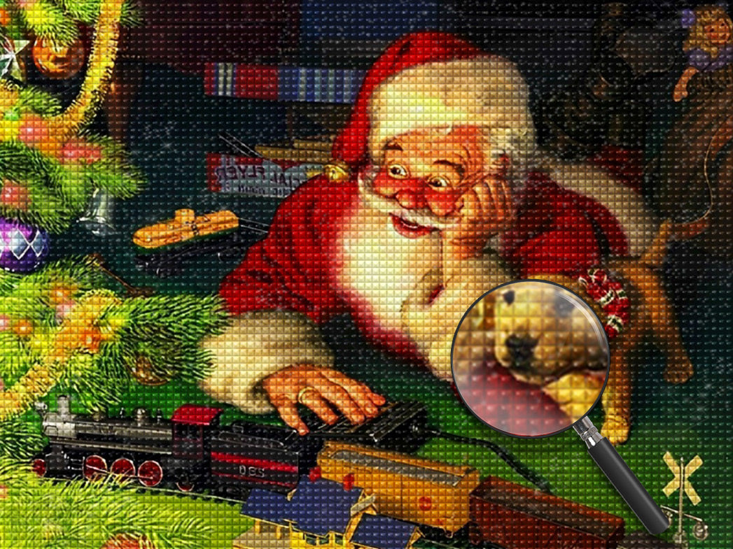 Weihnachtsmann Spielzeugzug Diamond Painting