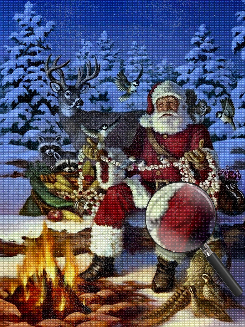 Weihnachtsmann Tiere Diamond Painting