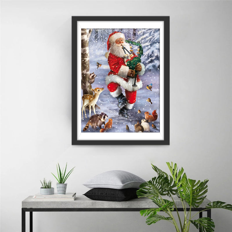 Weihnachtsmann Tiere Schnee Diamond Painting