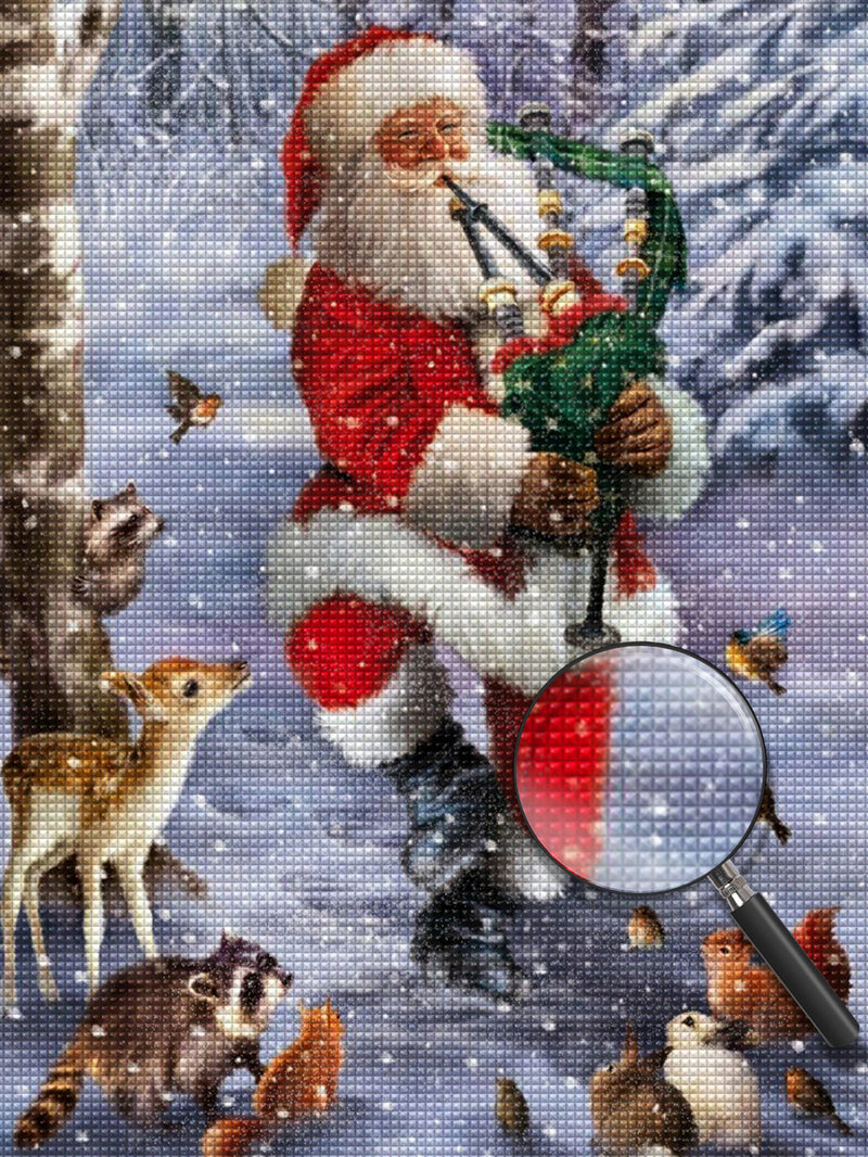 Weihnachtsmann Tiere Schnee Diamond Painting