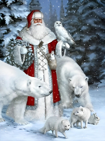 Weihnachtsmann und Eisbären Diamond Painting