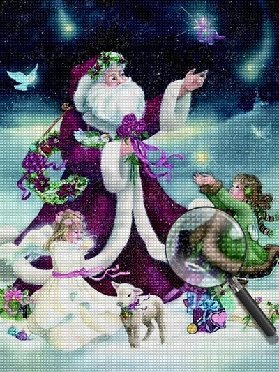 Weihnachtsmann und Elfen Diamond Painting