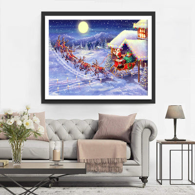 Weihnachtsmann und Ren Diamond Painting