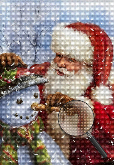 Weihnachtsmann und Schneemann Diamond Painting