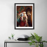 Weihnachtsmann vor der Uhr Diamond Painting