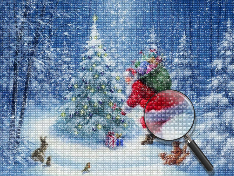 Weihnachtsmann Weihnachtsbaum Diamond Painting