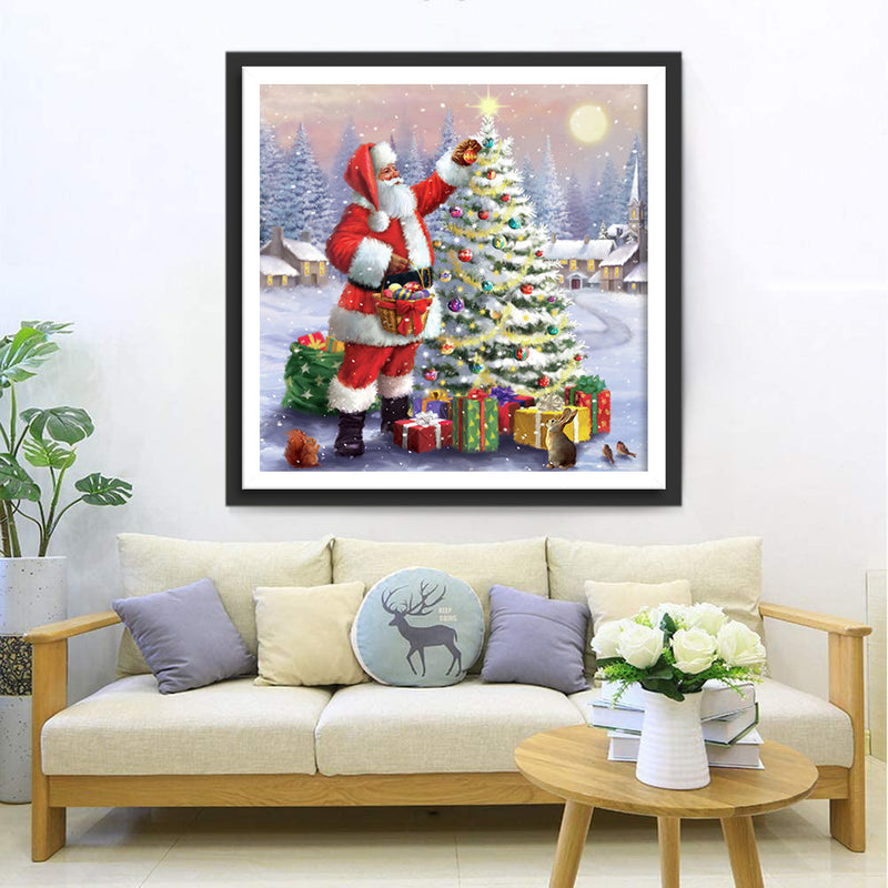 Weihnachtsmann Weihnachtsbaum Geschenke Diamond Painting