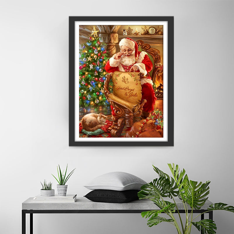 Weihnachtsmann zu Hause Diamond Painting