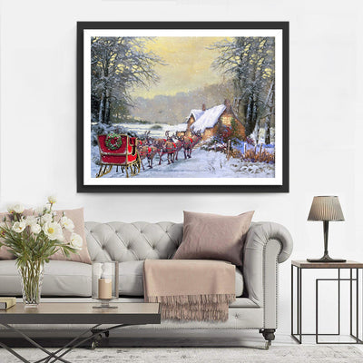 Weihnachtsrentier im Wald Diamond Painting