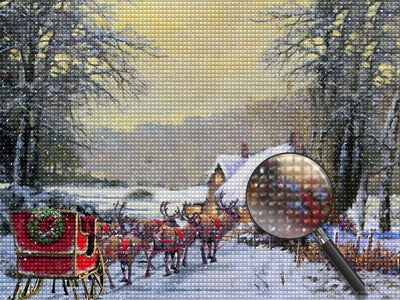 Weihnachtsrentier im Wald Diamond Painting