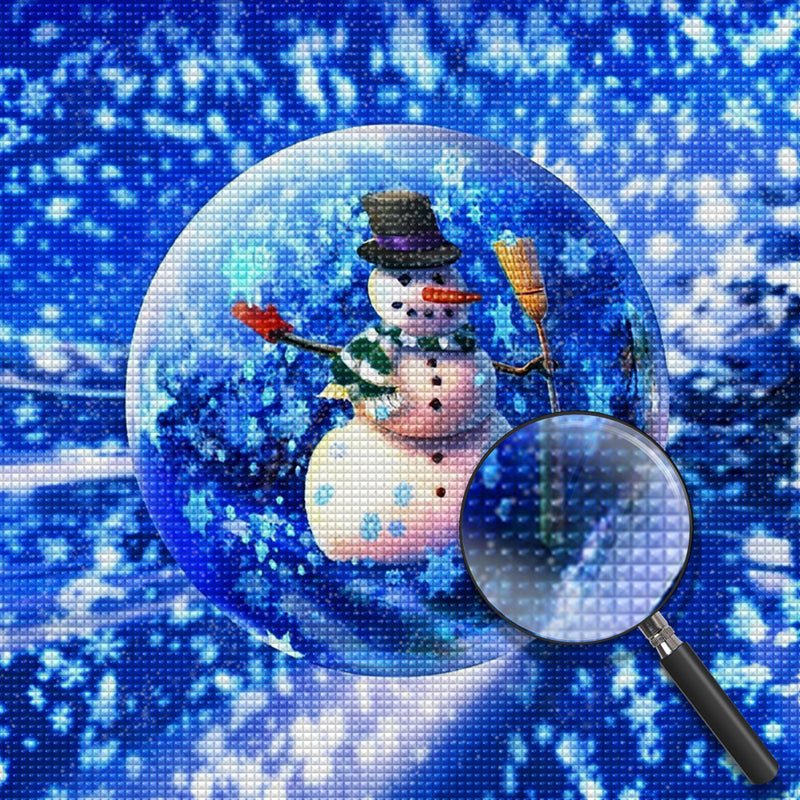 Weihnachtsschneemann im Kristallapfel Diamond Painting