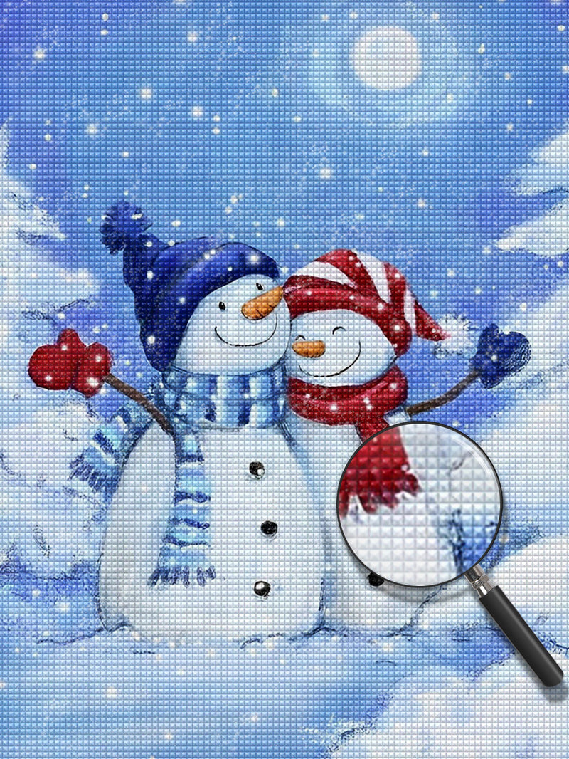 Weihnachtsschneemann-Paar Diamond Painting