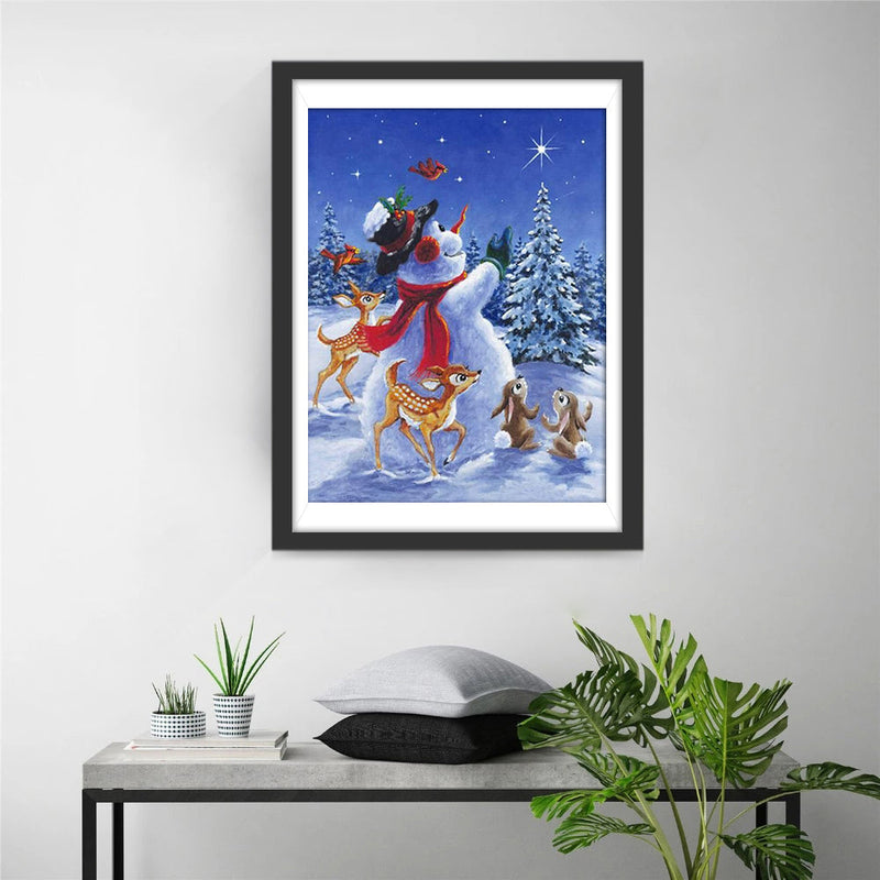 Weihnachtsschneemann Sterne Tiere Diamond Painting