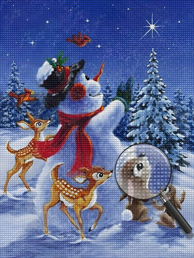 Weihnachtsschneemann Sterne Tiere Diamond Painting