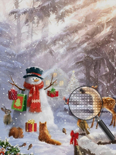 Weihnachtsschneemann Tiere Geschenke Diamond Painting