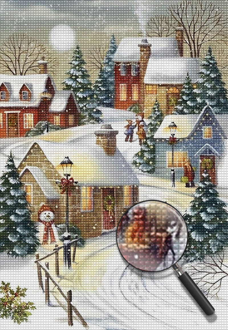 Weihnachtsstadt im Winter Diamond Painting