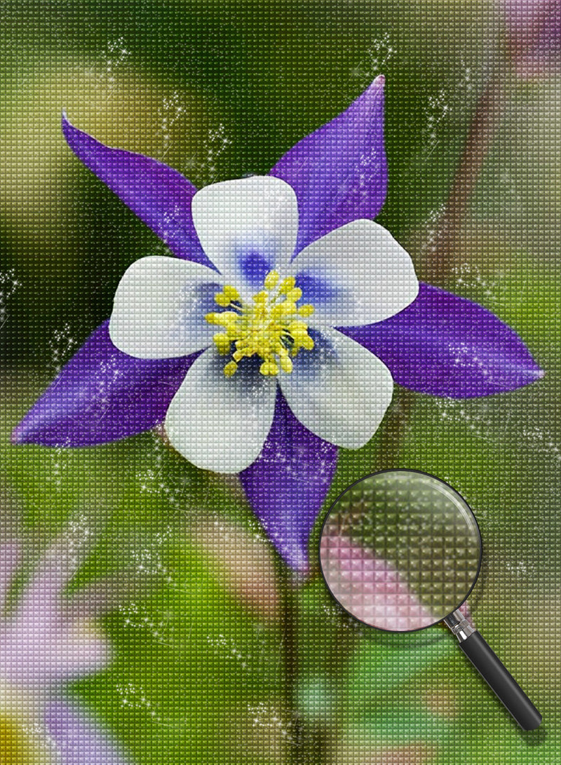 Weiß-lila Blume Diamond Painting