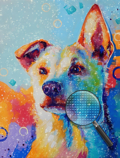 Weißer Hund in Wasserfarben Diamond Painting