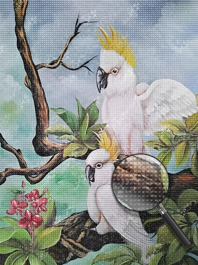 Weißer Vogel Gelbhaubenkakadu Diamond Painting