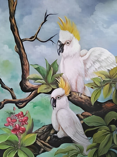 Weißer Vogel Gelbhaubenkakadu Diamond Painting