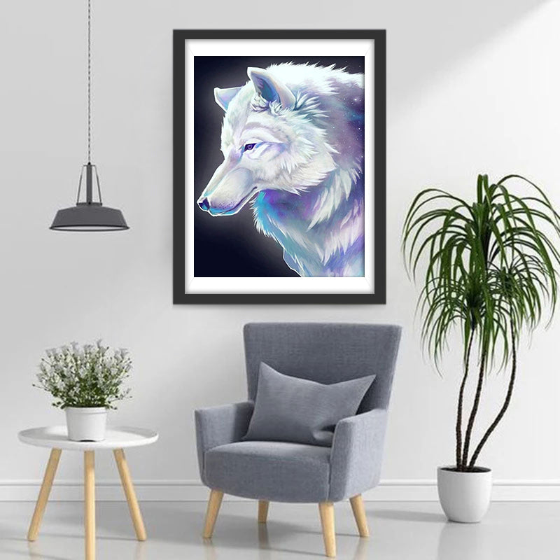 Weißer Wolf Diamond Painting