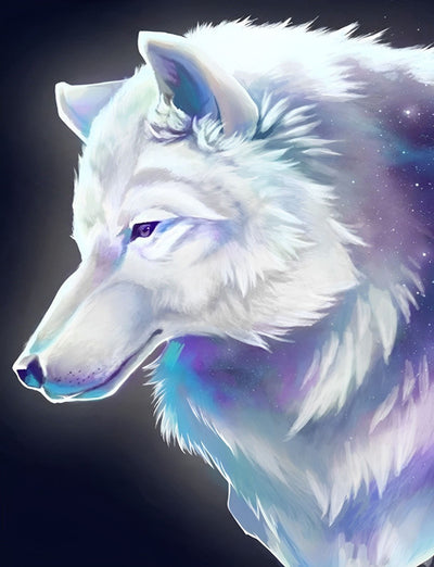 Weißer Wolf Diamond Painting