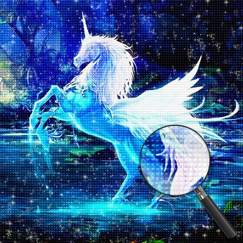 Weißes leuchtendes Einhorn Diamond Painting