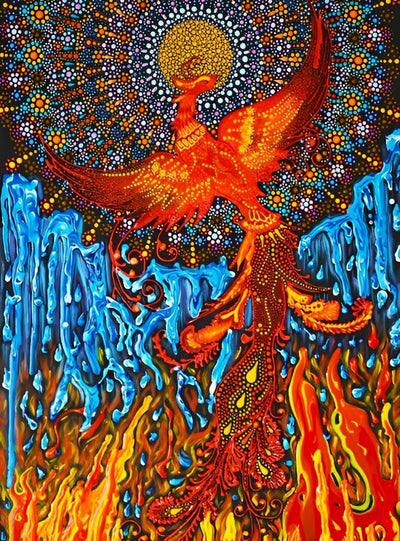 Wiedergeburt von Phönix aus dem Feuer Diamond Painting