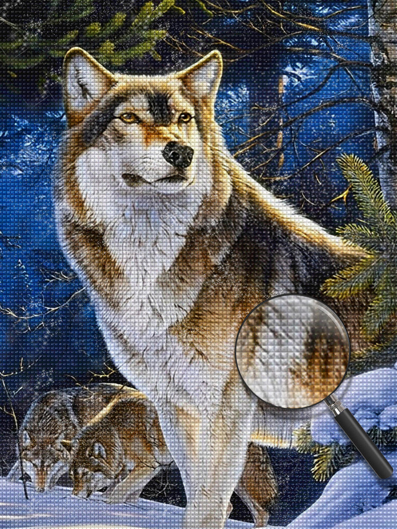 Wölfe im Wald Diamond Painting