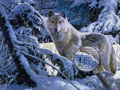 Wolf im Schnee Diamond Painting