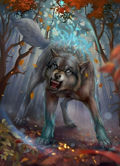 Wolf im Wald Diamond Painting